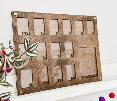 School years photo picture frame - stained