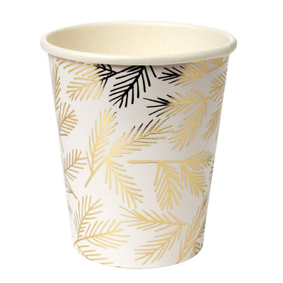 Gold Pine Cups (8) by Meri Meri