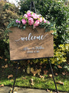 Wedding Welcome Sign - Stained Wood