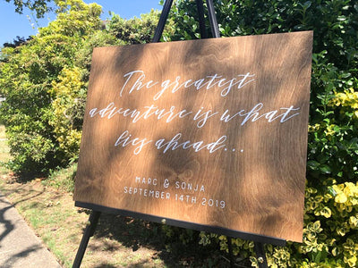 Wedding Welcome Sign - Stained Wood