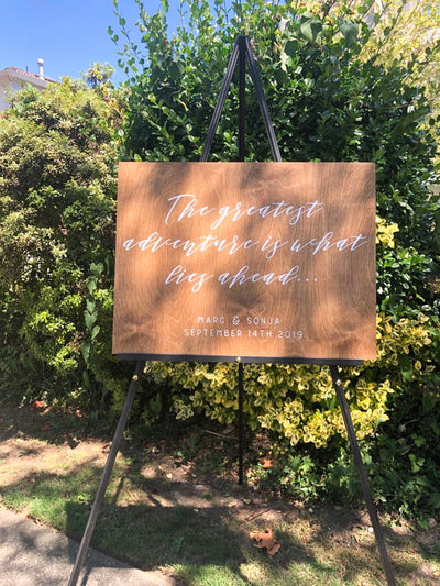 Wedding Welcome Sign - Stained Wood