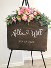 Wedding Welcome Sign - Stained Wood