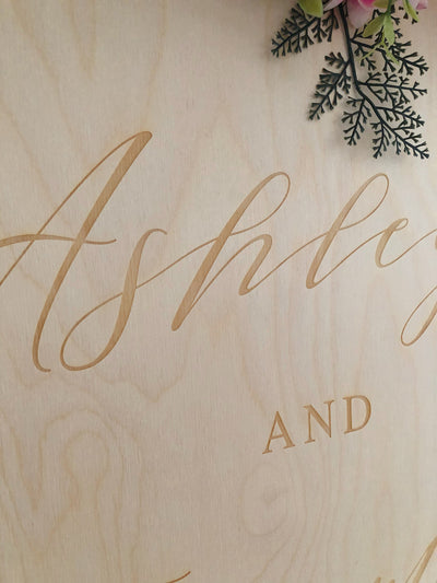 Wedding Welcome Sign - Natural Wood